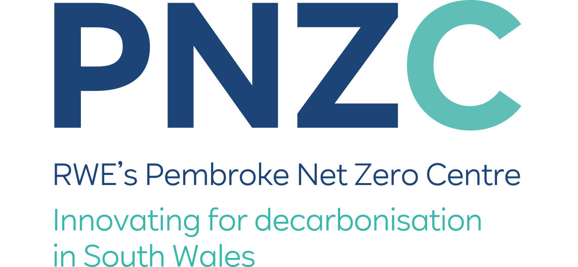 Logo of RWE's Pembroke Net Zero Centre, focused on decarbonisation in South Wales.